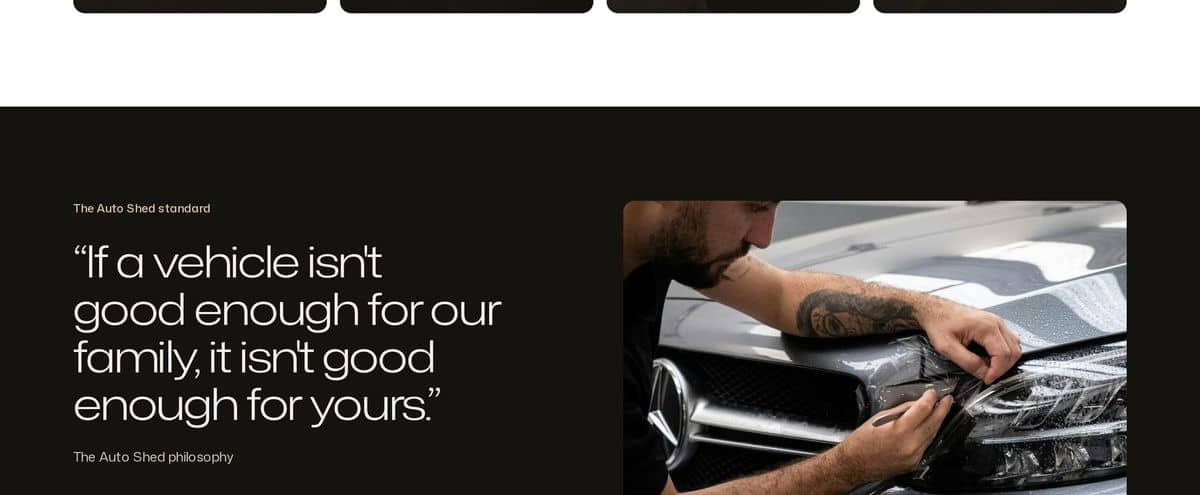 The Auto Shed website: a customer's words