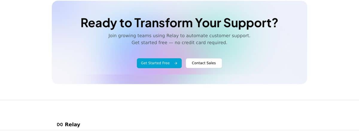 Relay website: the sign-up call to action